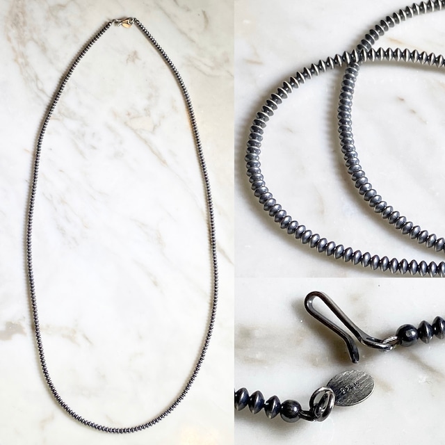 navajo silver beads necklace 61.5cm φ3mm