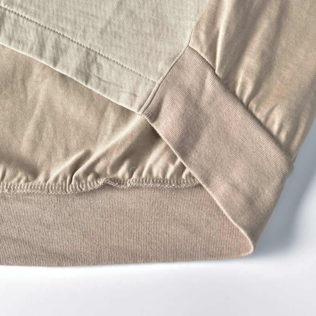 prit プリット 度詰天竺xコットンツイル2重織り切り替えコクーンカーディガン・ベージュ【送料無料】