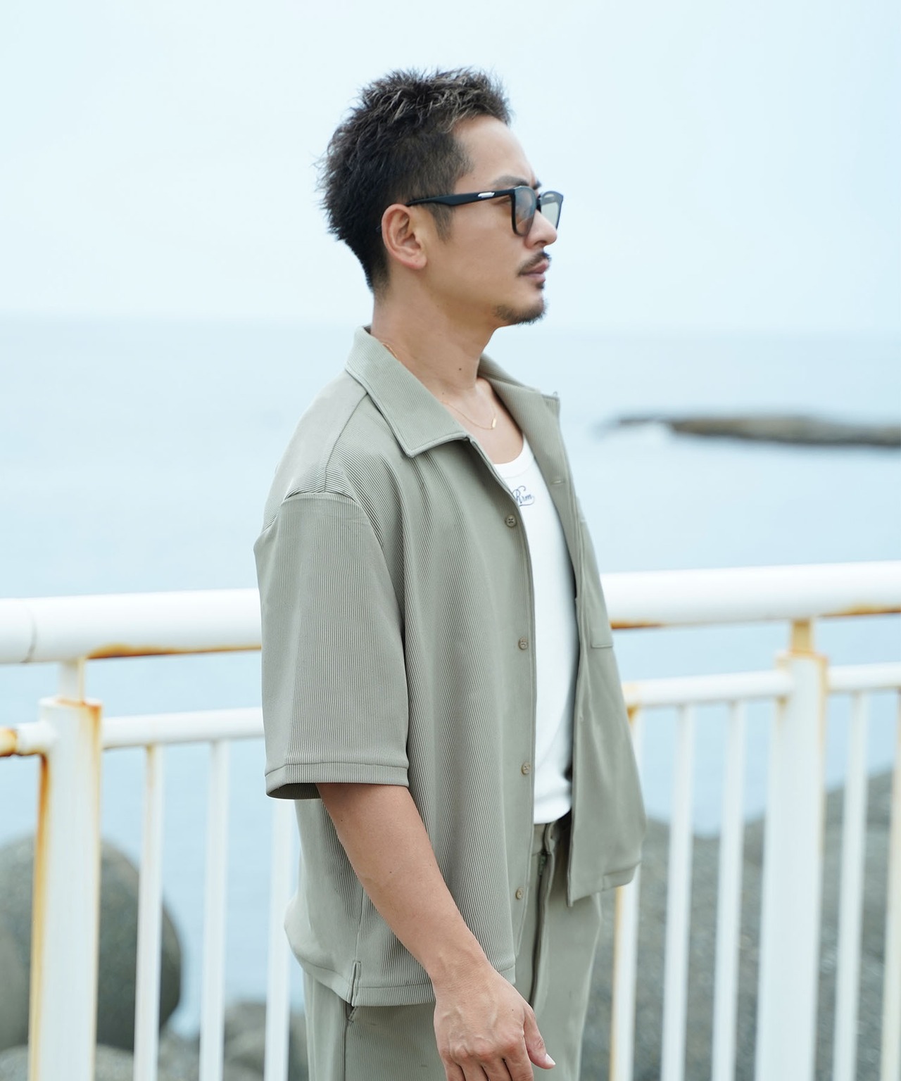 【#Re:room】PLEATS SHORT LENGTH BIG SHIRTS［RES102］