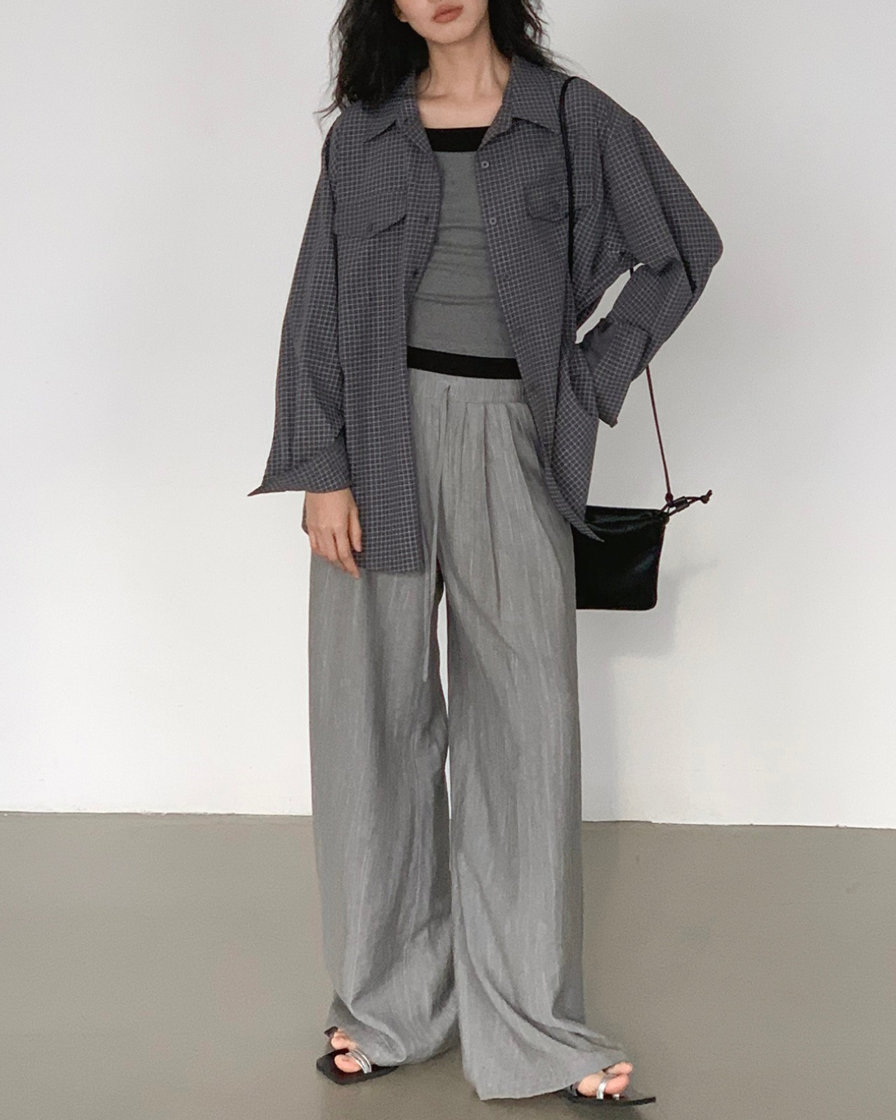 グレイッシュワイドパンツ  A0019 - 5