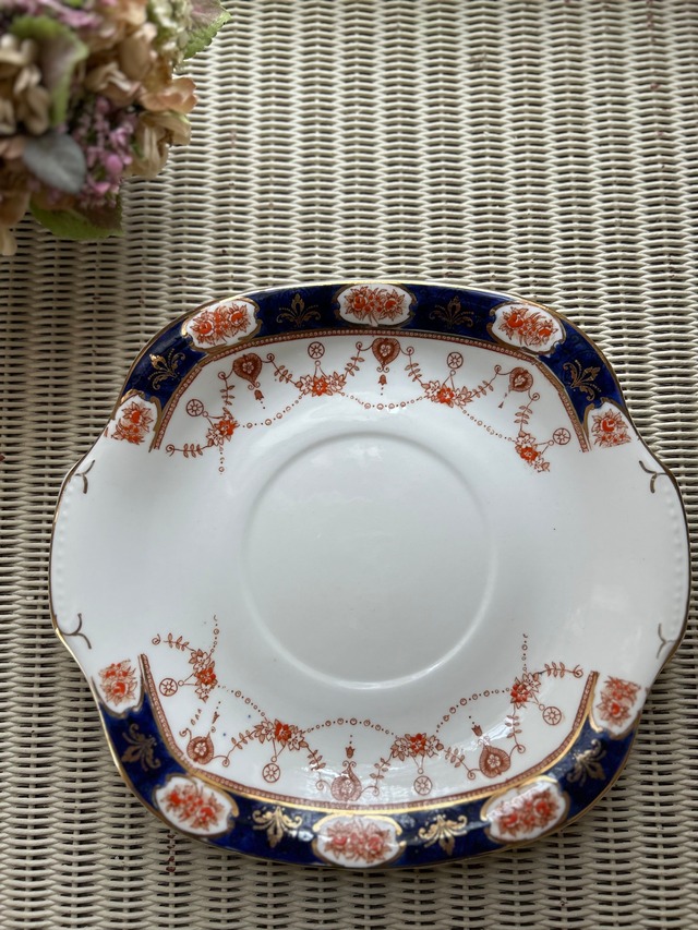 英国Vintage AYNSLAY エインズレイ B＆Bプレート Rose 花柄 金彩 テーブルウェア