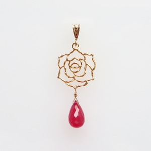 ルビー Charm Pendant GP ～Rose～