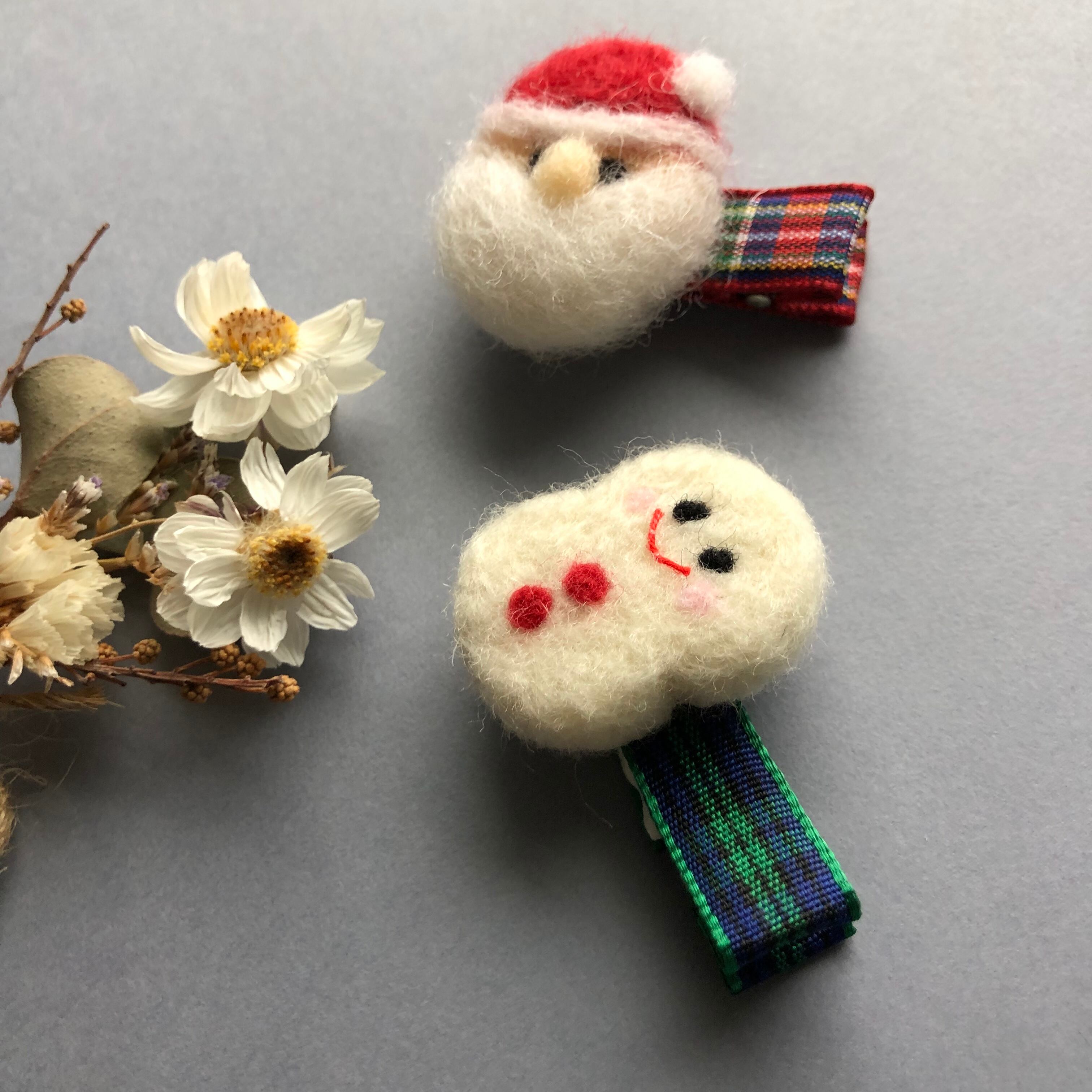 ⓝⓔⓦ【羊毛フェルトにくきゅう】ベビーヘアクリップ　キッズヘアクリップ　ヘアゴム ⓝⓔⓦ【羊毛フェルトにくきゅう】ベビーヘアクリップキッズヘア