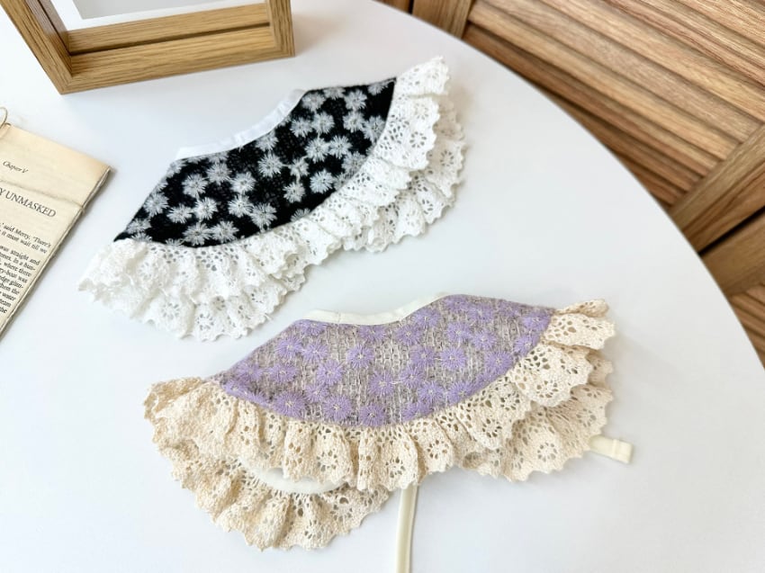 floral cape S ~ L / 犬用 ケープ レース 花柄 アクセサリー 首輪 バンダナ ドッグウェア スカーフ 可愛い 小型犬 中型犬