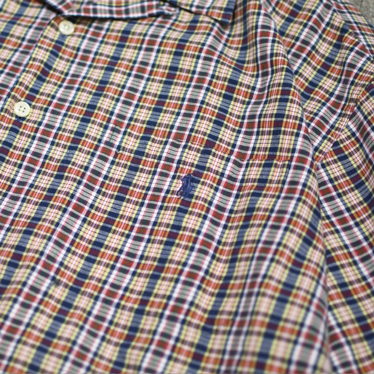 POLO RALPH LAUREN ADAMS check open collar shirt