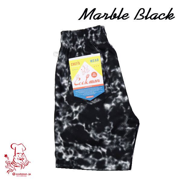Chef Short pants Marble Black シェフ ショートパンツ マーブルブラック UNISEX 男女兼用 Cookman クックマン イージーパンツ アメリカ