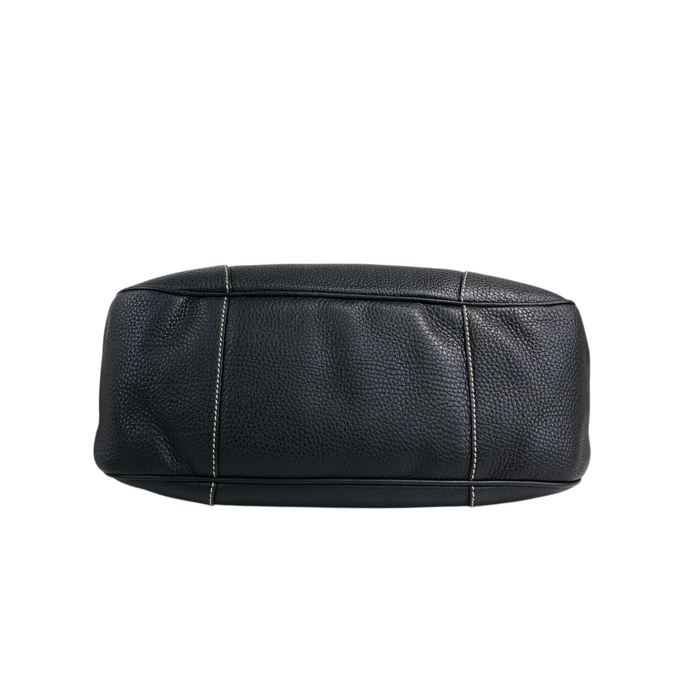 PRADA プラダ ショルダーバッグ ブラック フロントロック レザー