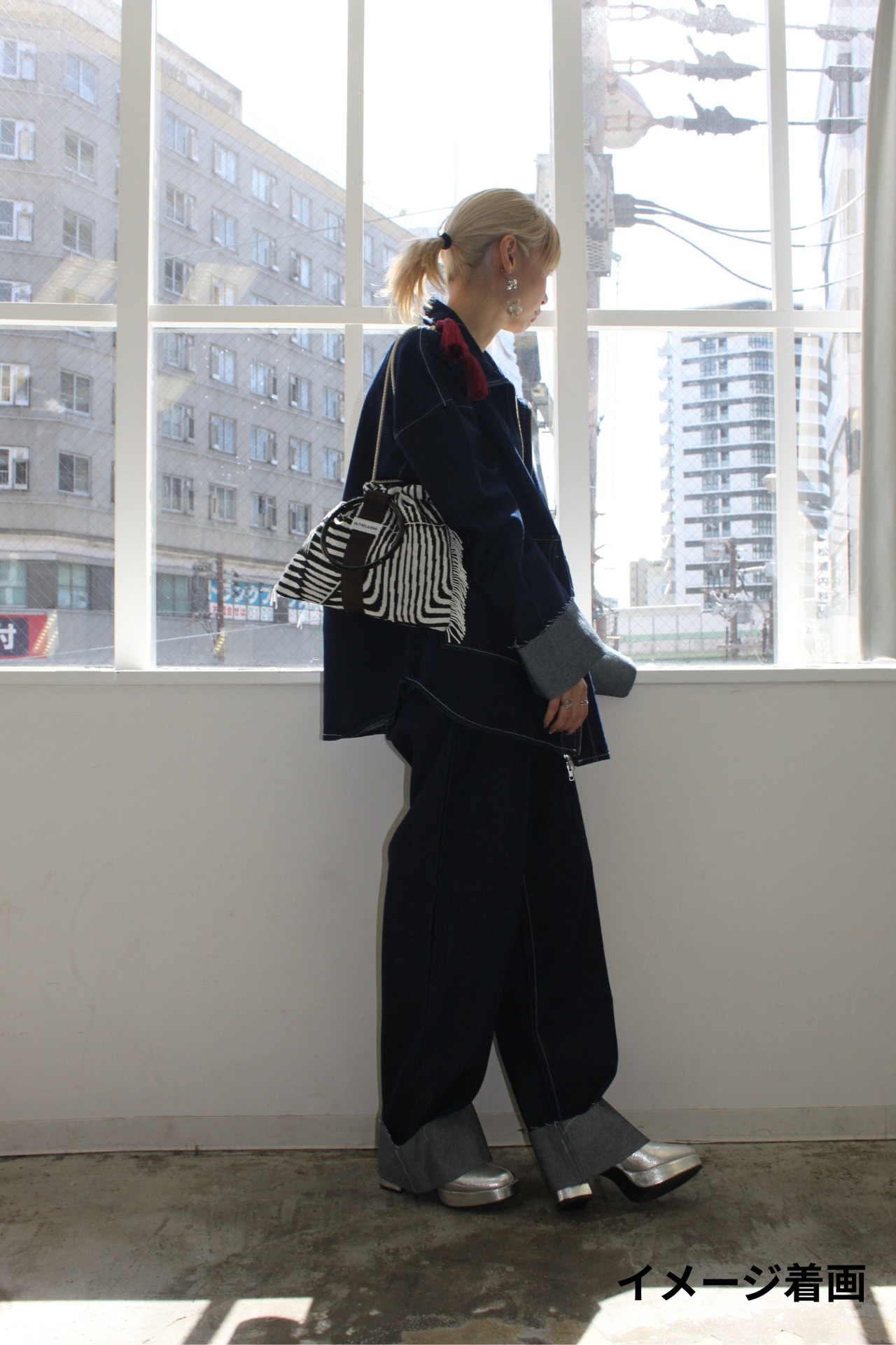 Art Velvet Ring Bag - Green×Brown