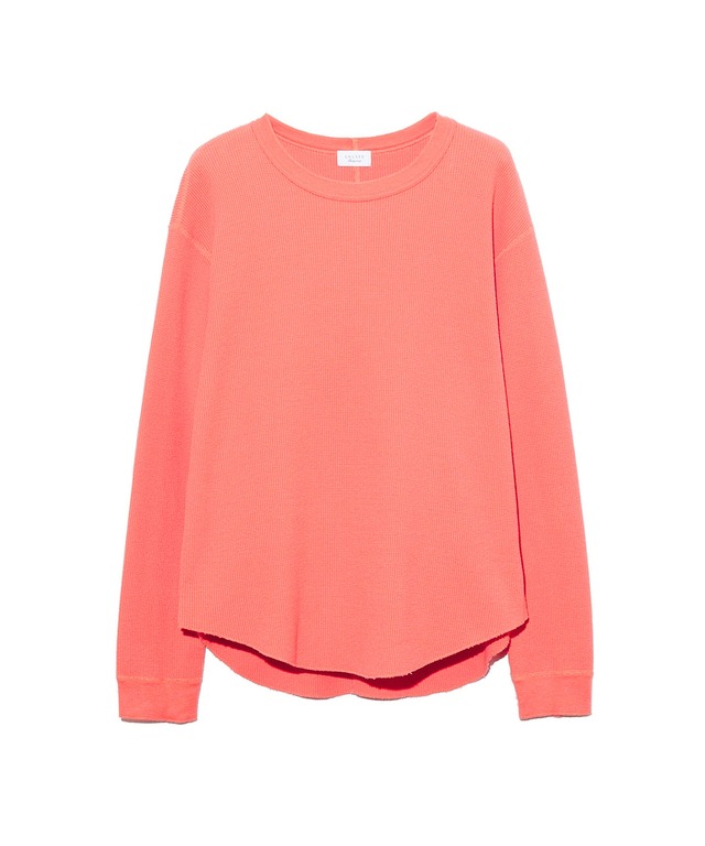 UNUSED / US2596 LONG-SLEEVE WAFFLE T-SHIRT(CORAL)