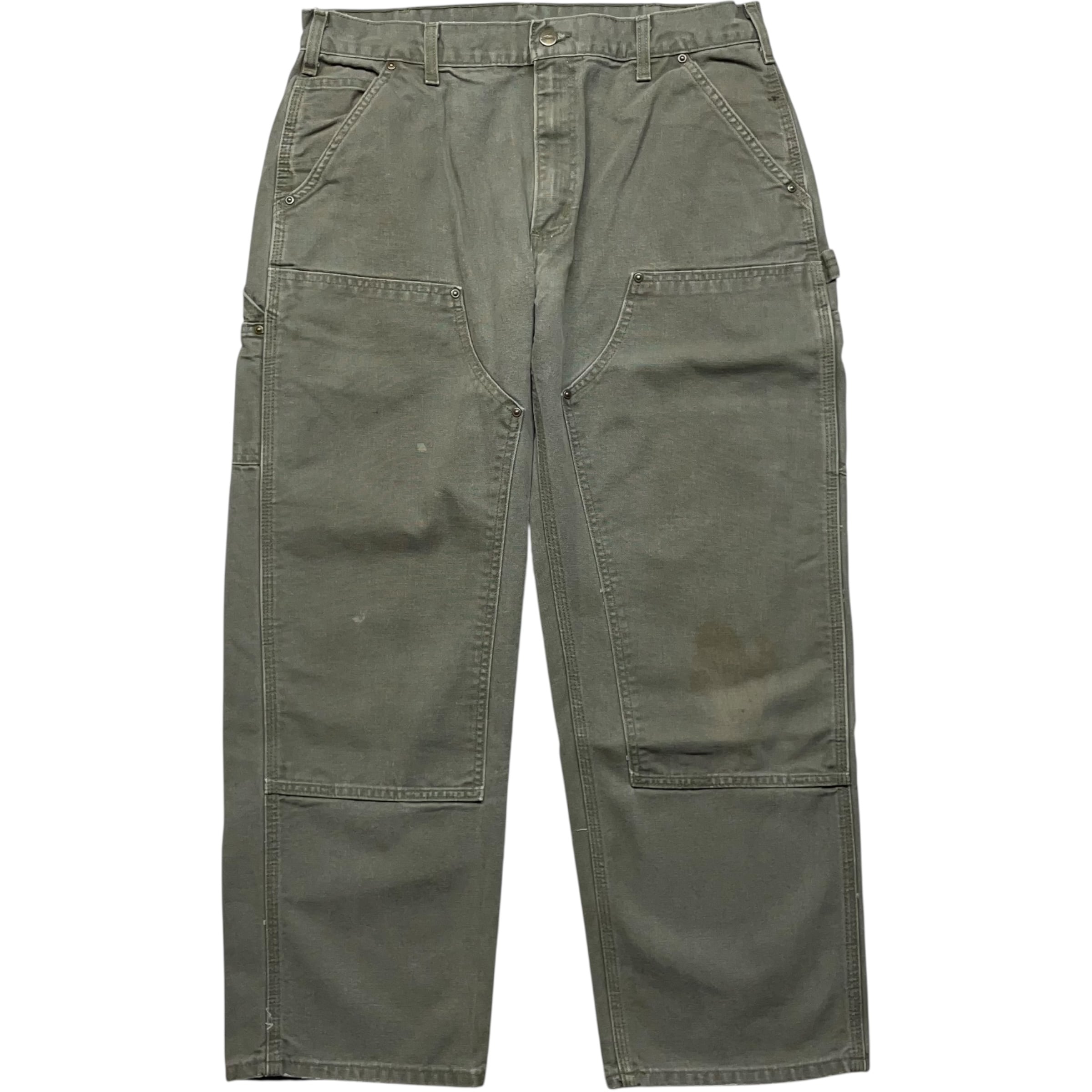 《実寸 W35L28》 Carhartt カーハート ダブルニー ペインターパンツ ワークパンツ モスグリーン no.9206