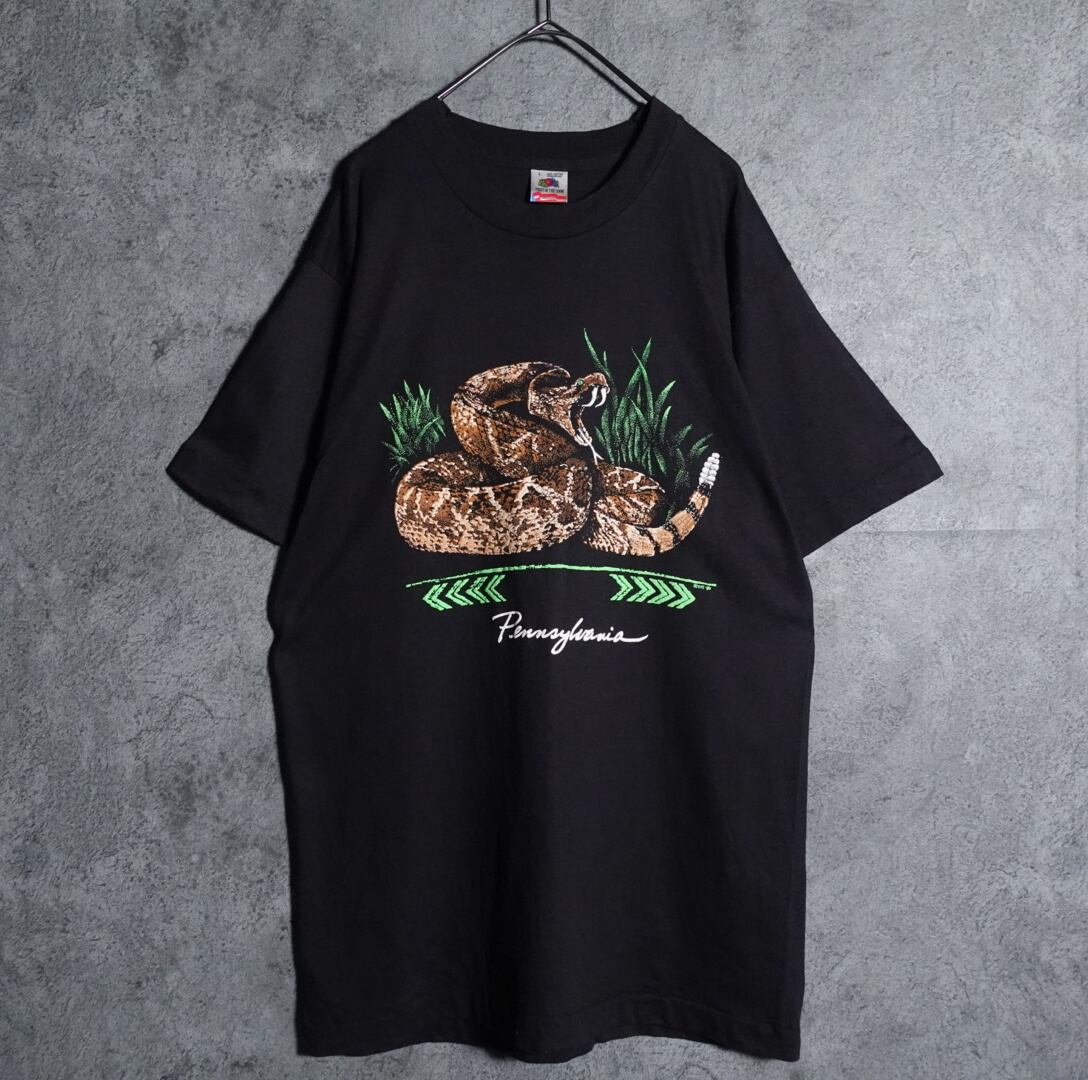 80s “FRUIT OF THE LOOM” Snake Print T-shirt