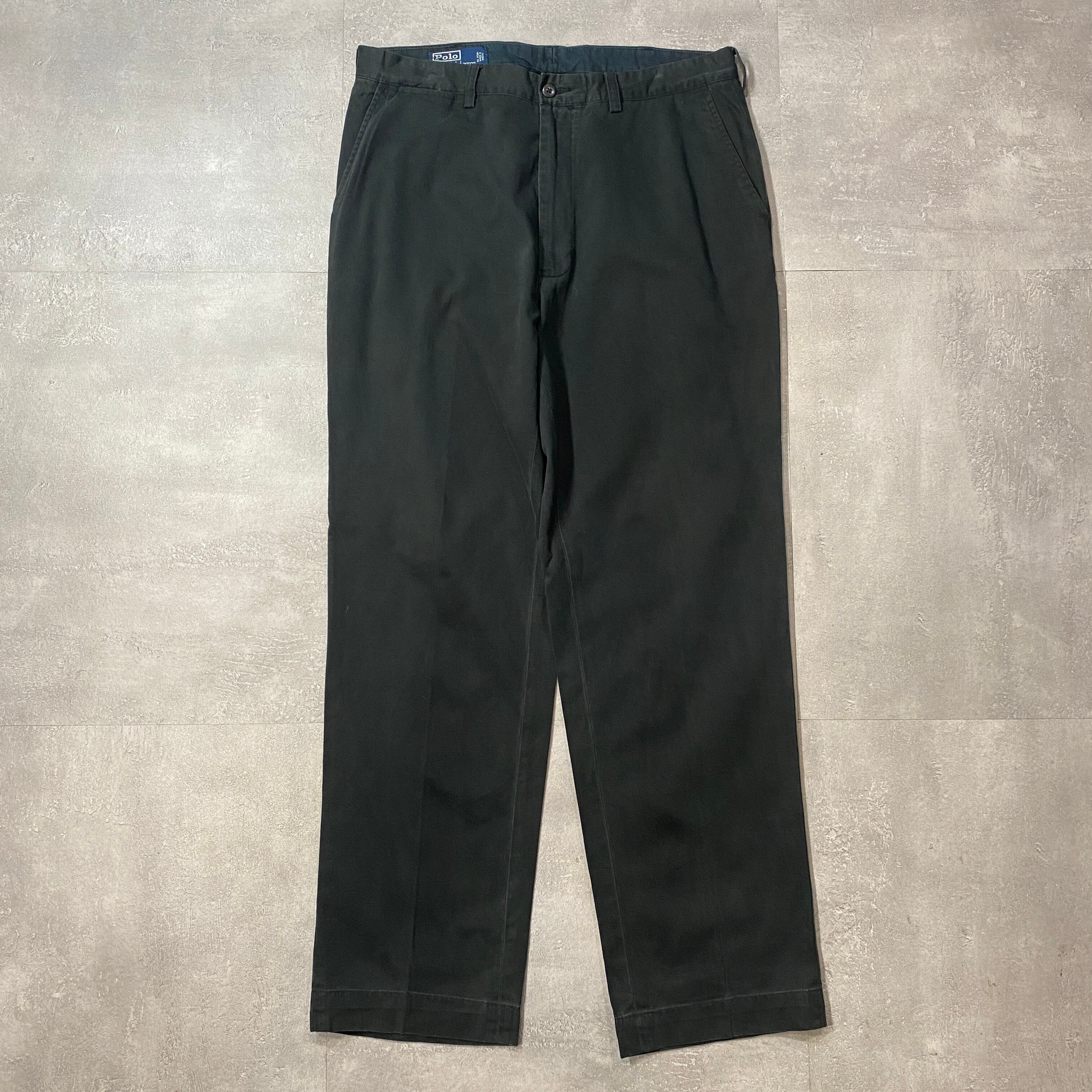 《実寸W35 L31》 POLO RALPH LAUREN ポロラルフローレン チノパン ブラック 90年代〜 No.4150