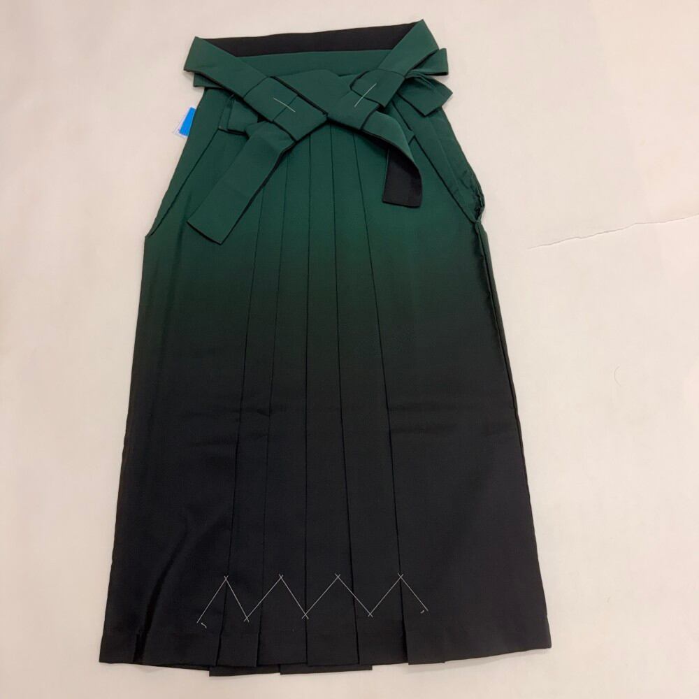 袴 S size 紐下丈87cm 行灯袴 卒業袴 女性用袴 緑 ぼかし 中古 5863