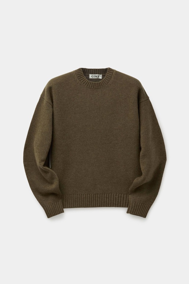 [COOR] Wool Crop Crew Neck Sweater (Khaki) 正規品 韓国ブランド 韓国通販 韓国代行 韓国ファッション クール クーア クアー 日本 店舗