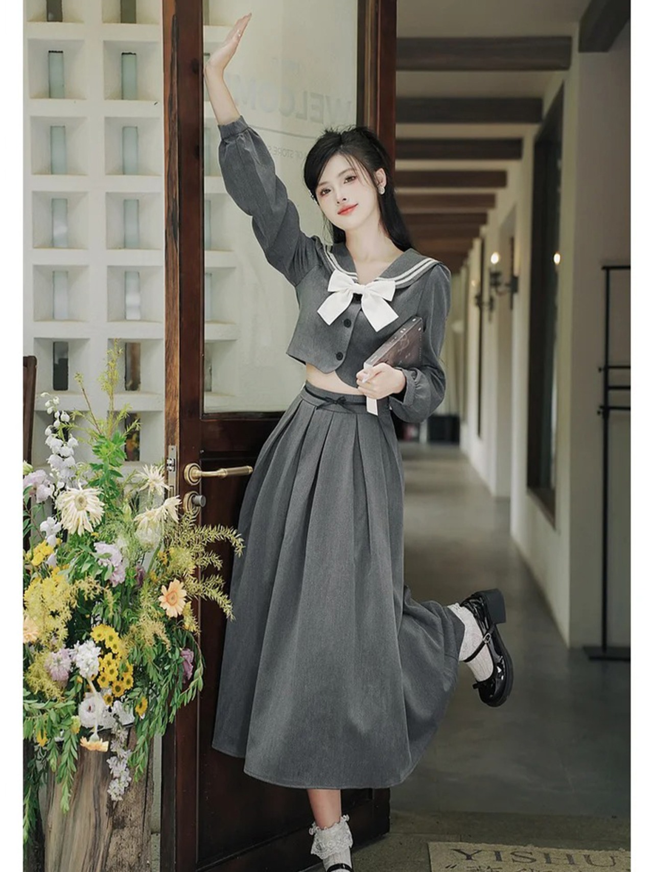 【0219】Sailor Color Long Sleeve 2 Piece Set