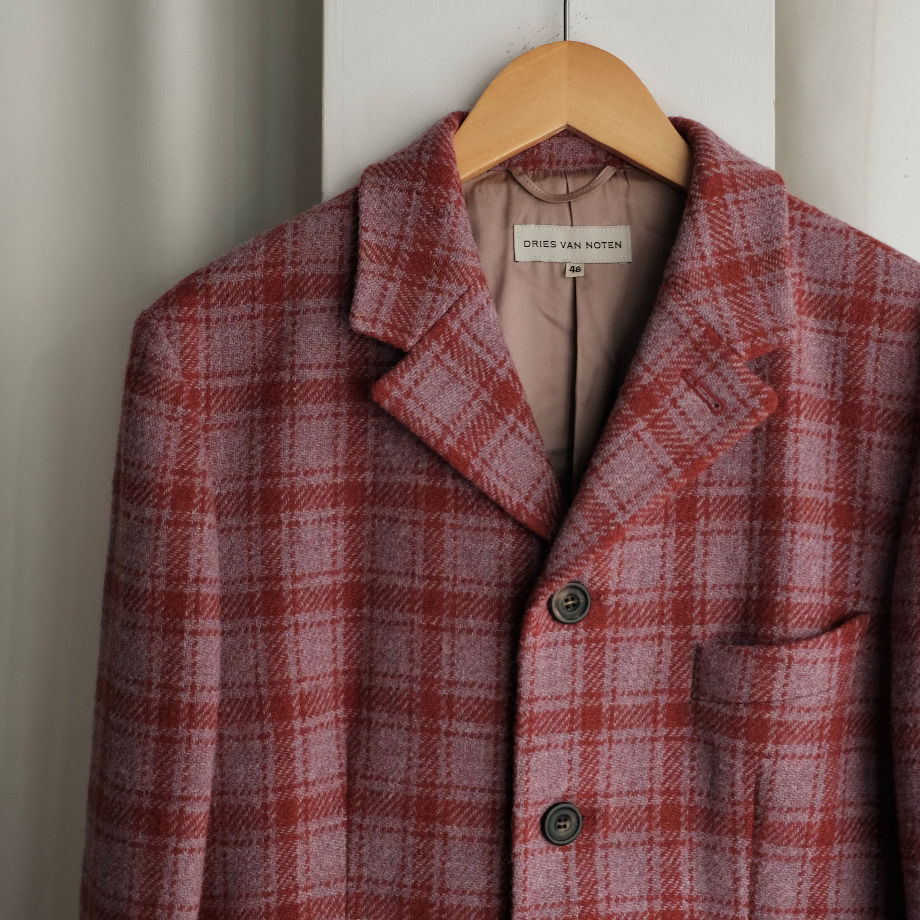 DRIES VAN NOTEN CHECK TWEED JACKET | safarionline