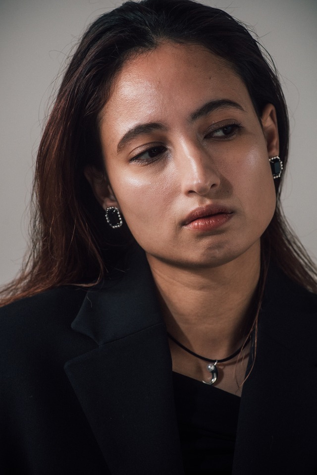 紫黒イヤリング＆ピアス