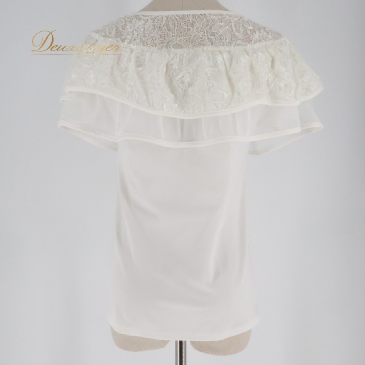 フラダンス 衣装 トップス マーメイドライン エムエムジェイ ホワイト系 MermaidLine MMJ ワンカラー 白 フリル レース チュール かわいい 華やか 明るい 上品 鮮やか 綺麗 ハワイアン アロハ フラ ダンス レッスン 練習