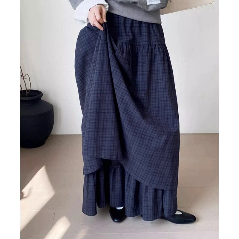 plaid vintage skirt◇1colors 1709