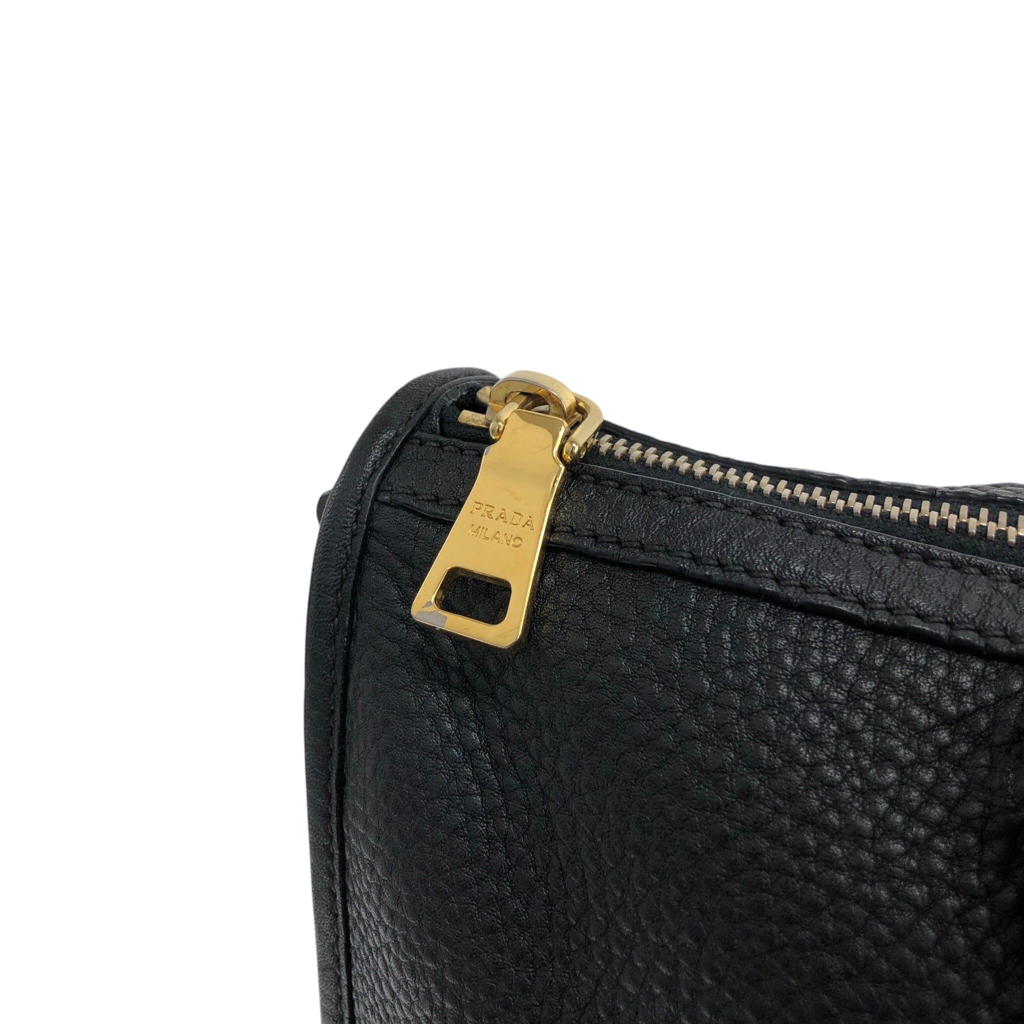 PRADA プラダ ハンドバッグ ブラック ロゴ レザー 2way ミニボストン