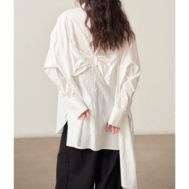 big bow tie back shirts <2colors>