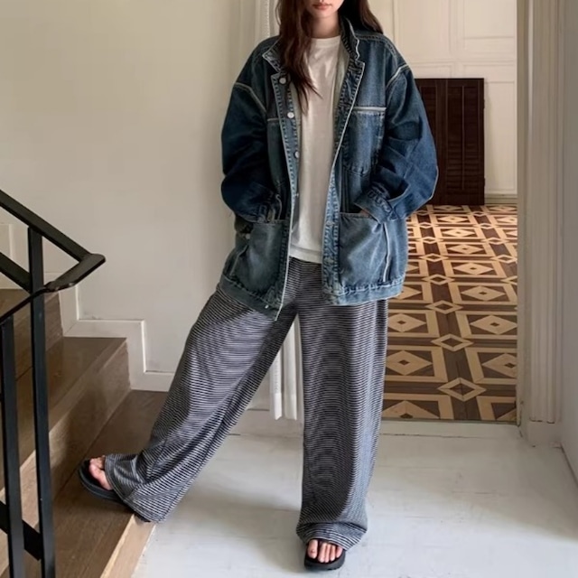 コントラストパネルリバーシブルデニムジャケット 1col   R01831