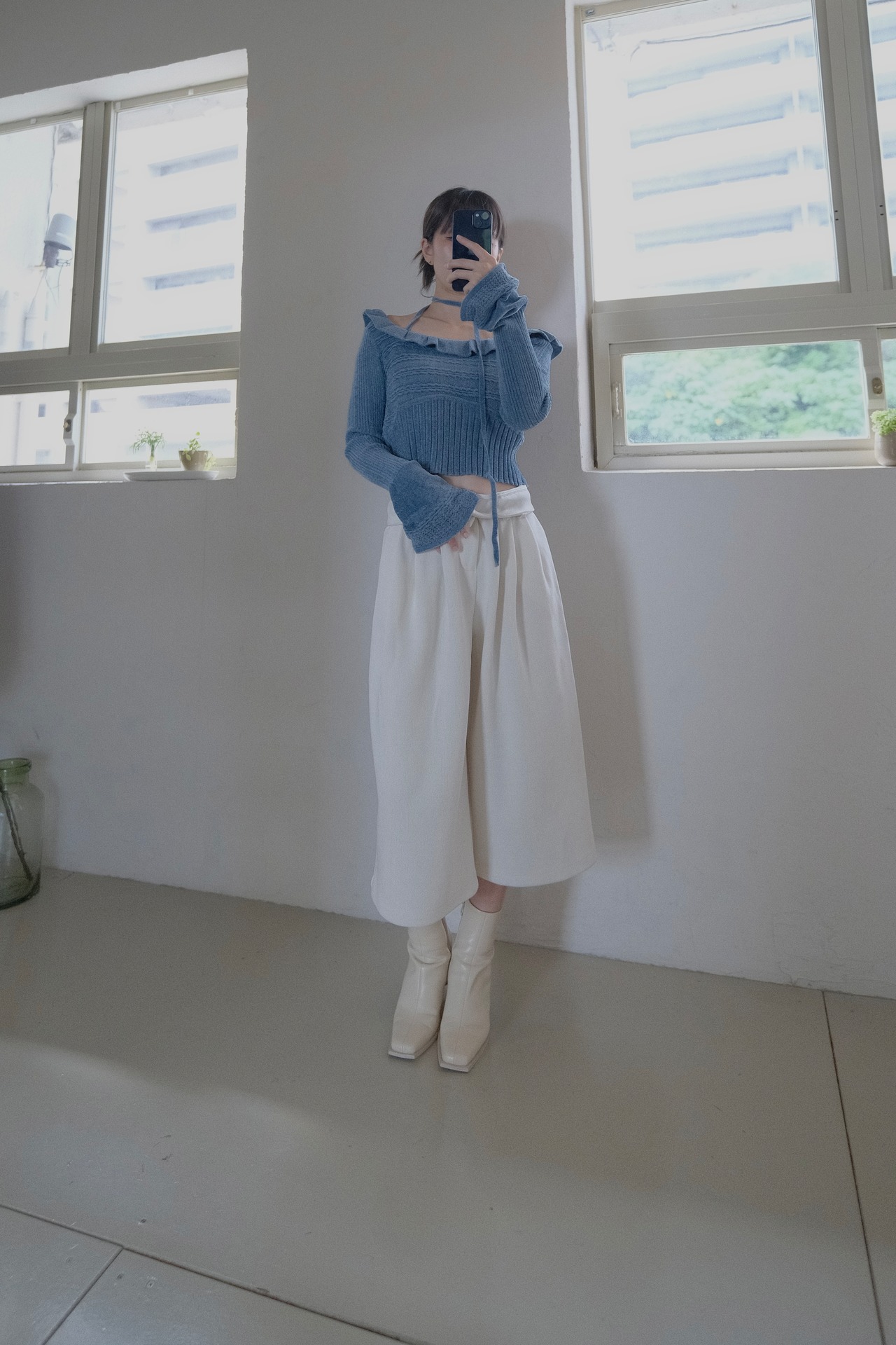 Tuck Wide Wale Corduroy Pants / WHITE - 2