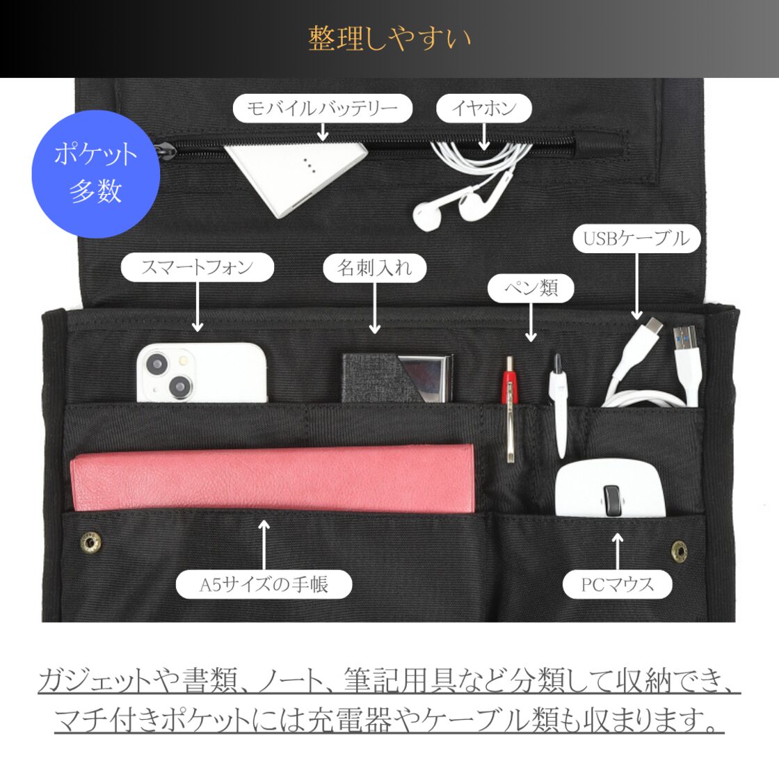 仕事がデキる男の相棒】 バッグインバッグ トートバッグ用 バックイン
