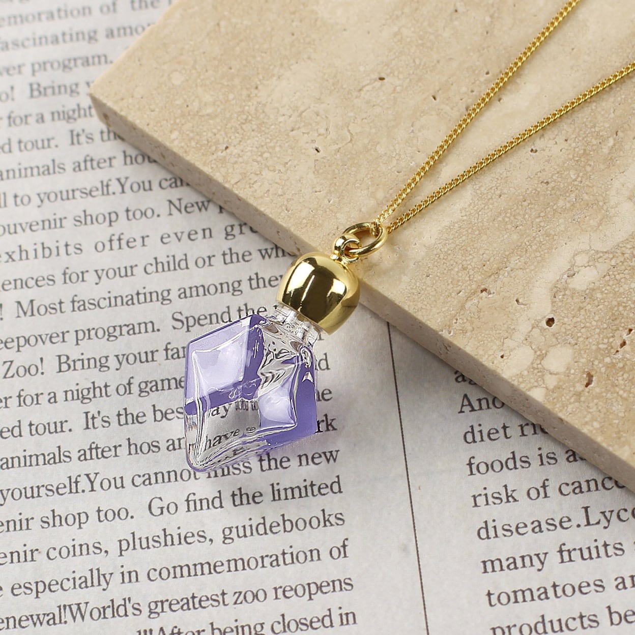 香るペンダント【ダイヤ・パープル】｜アロマペンダント｜香水