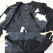 社交ダンス 衣装 ミヤビ 雅 燕尾服 ジャケット スラックス ズボン パンツ ツーピース ブラックセットアップ 黒 ストライプ ダンス パーティ ジャズ 発表会 メンズ 男性 ブラック系 スーツ ファッション ダンス衣装 メンズファッション おしゃれ コスチューム ストライプ ステージ