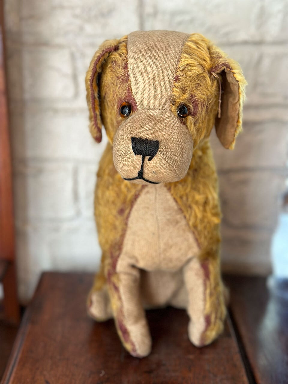 フランス　アンティーク　犬のぬいぐるみ　チェックの洋服　タレ耳 垂れ耳 犬のぬいぐるみ | Brocante de La Cocotte （フランス