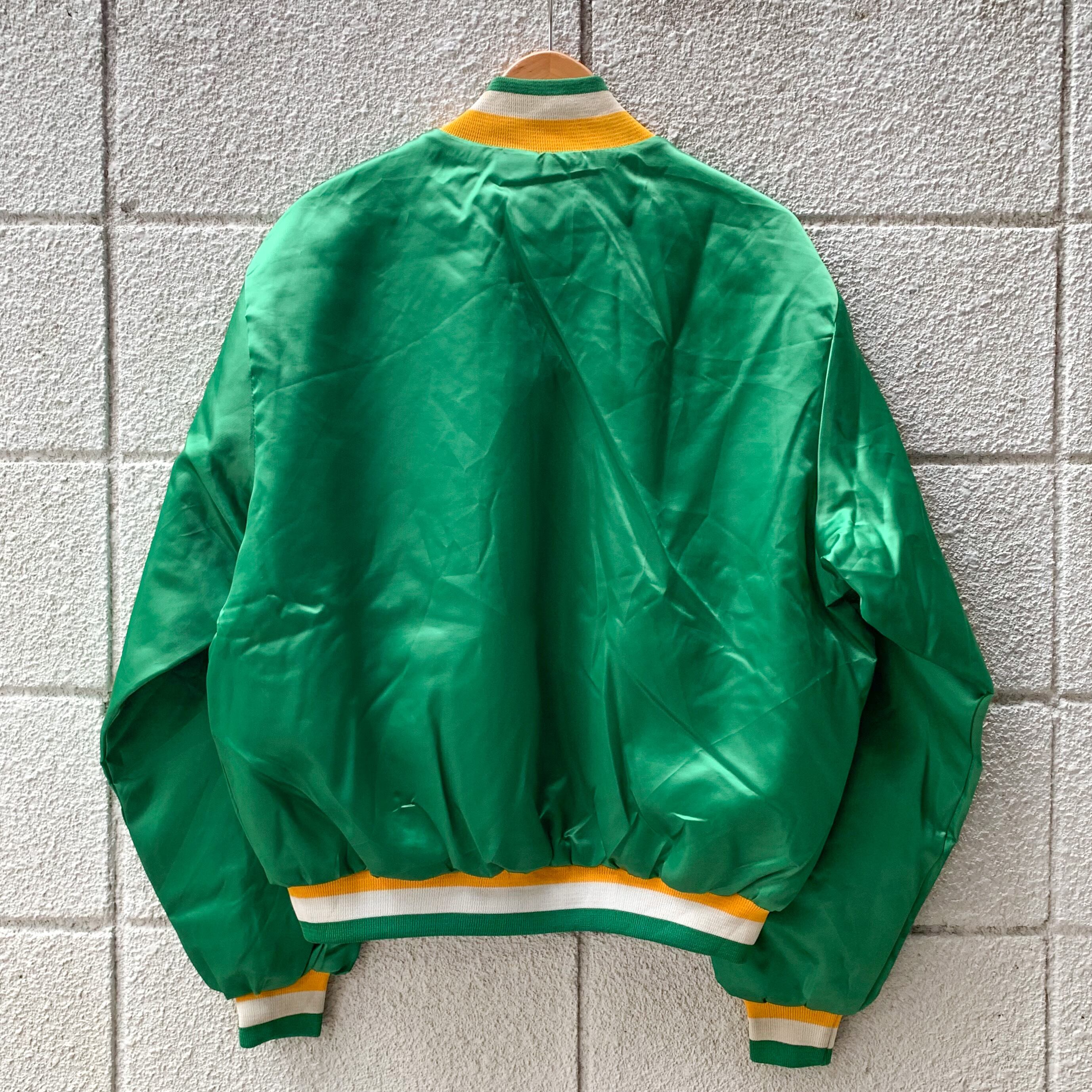 80's MLB Oakland Athletics Nylon Stadium Jacket L / オークランドアスレチックス メジャーリーグ  スタジアムジャケット スタジャン ナイロン 古着 ヴィンテージ