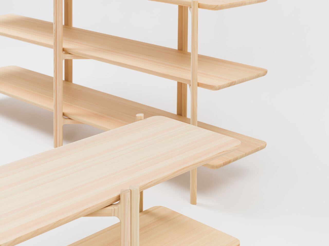 ヒノキの飾り棚 ロング2段 | TSUYAMA FURNITURE ONLINE SHOP