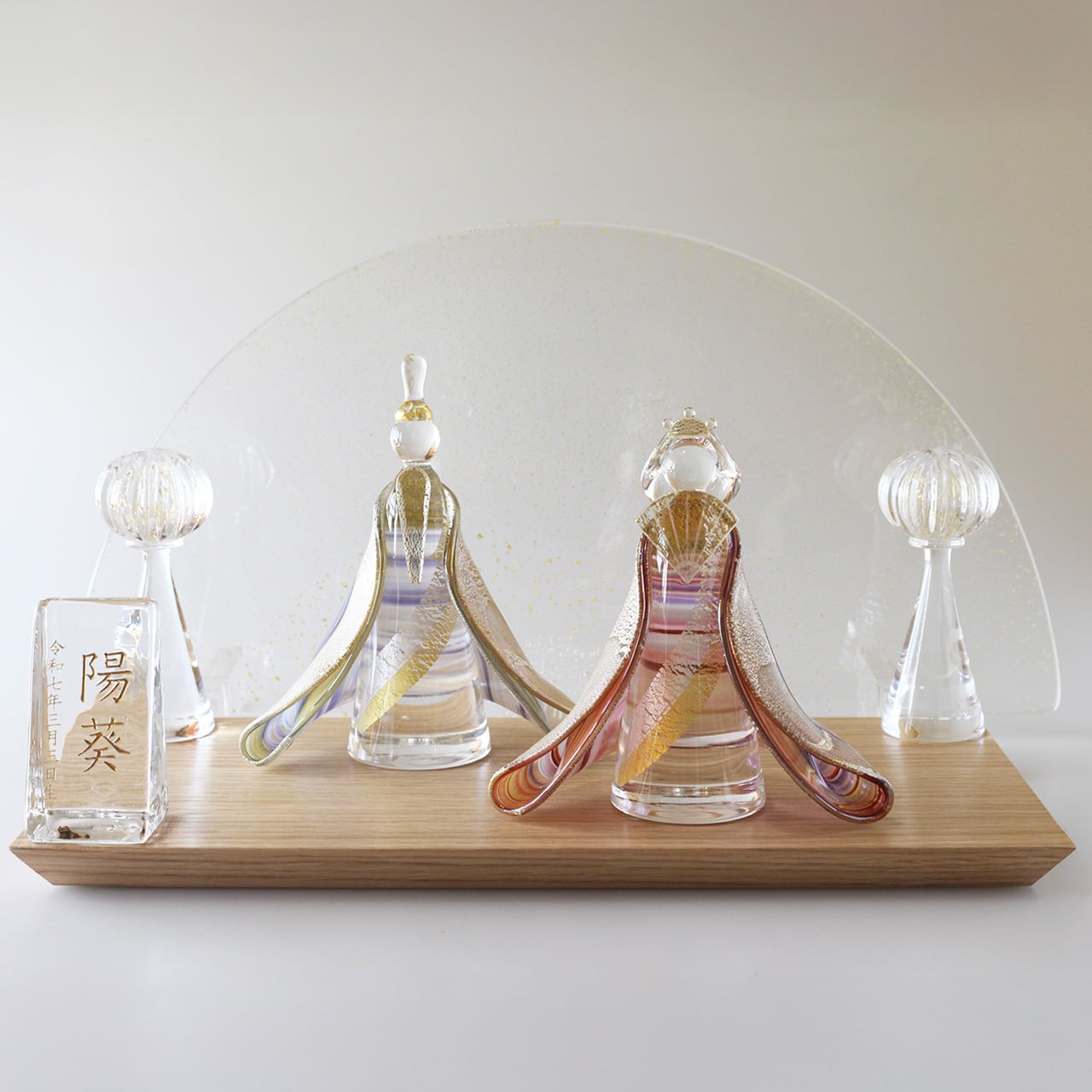 ガラス製ひな人形セット　三垣祥太郎作 migaki_glass shop ガラス製ひな人形セット 三垣祥太郎作