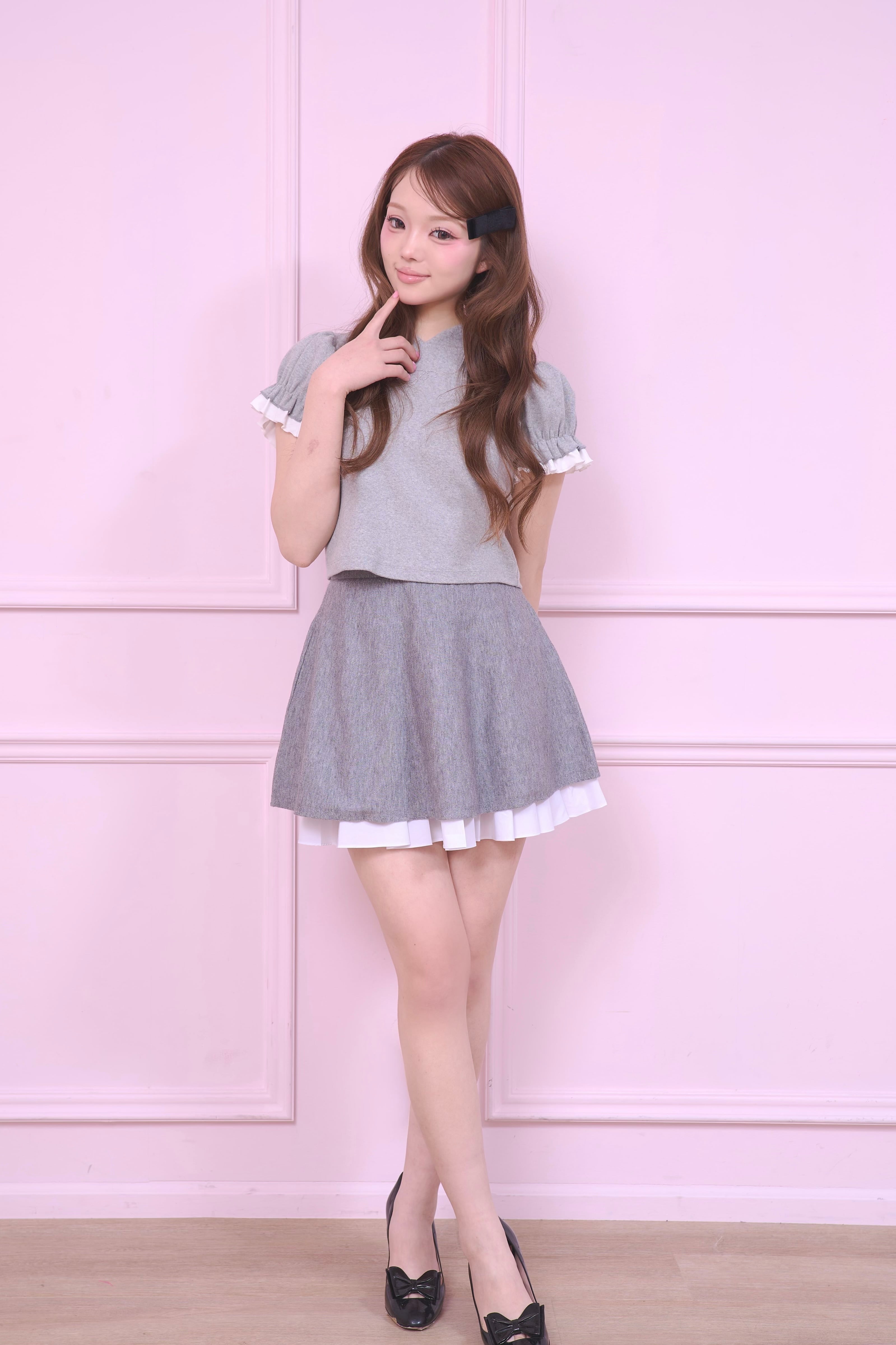twinkle frill hoodie tops〈gray〉 | PRIMAVELY