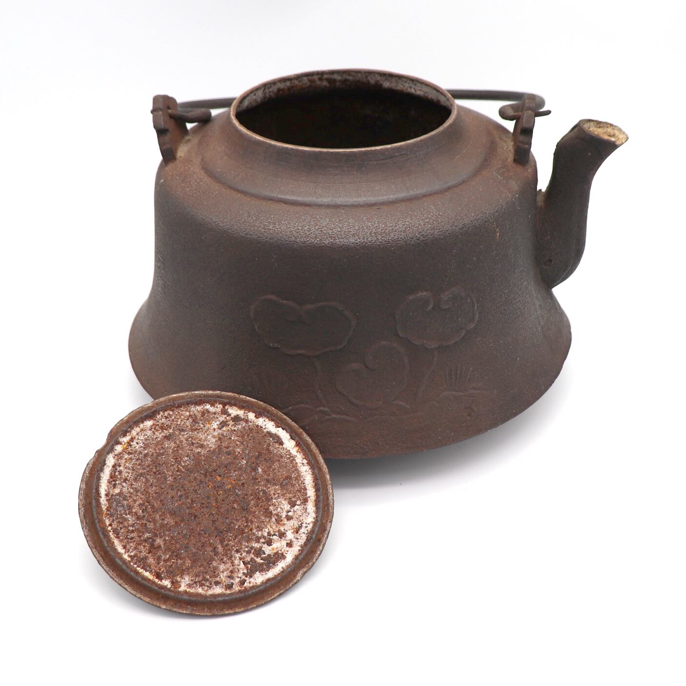 南部鉄器・鉄瓶・三脚ゴトク付・No.201129-03・梱包サイズ100