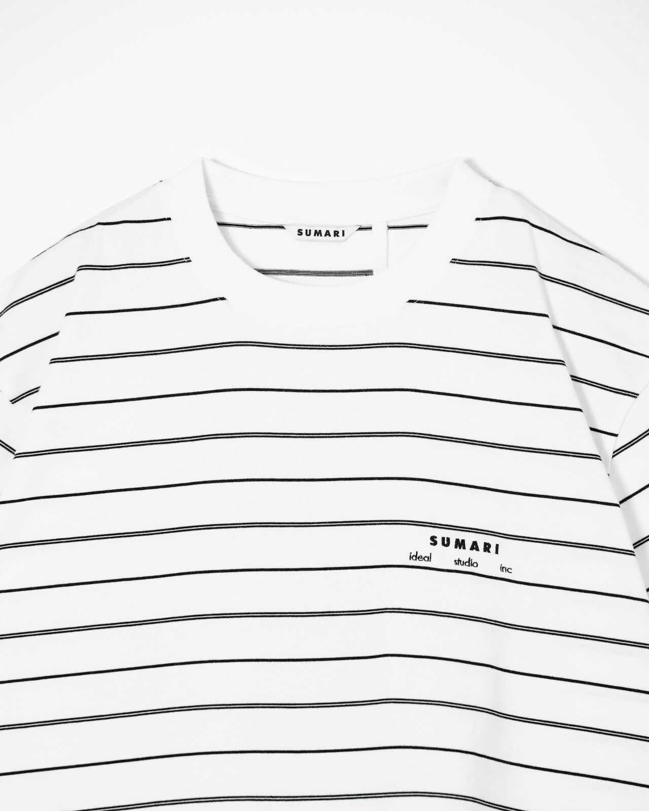 SUMARI HEMCODE OG MULTI BORDER T-SHIRT WHITE | nua