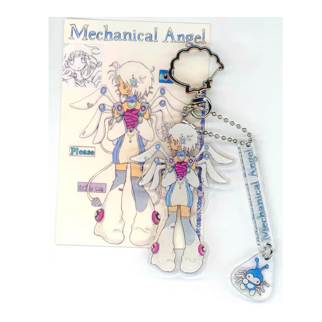 Oliwa * Mechanical Angel keychain | transparent cave