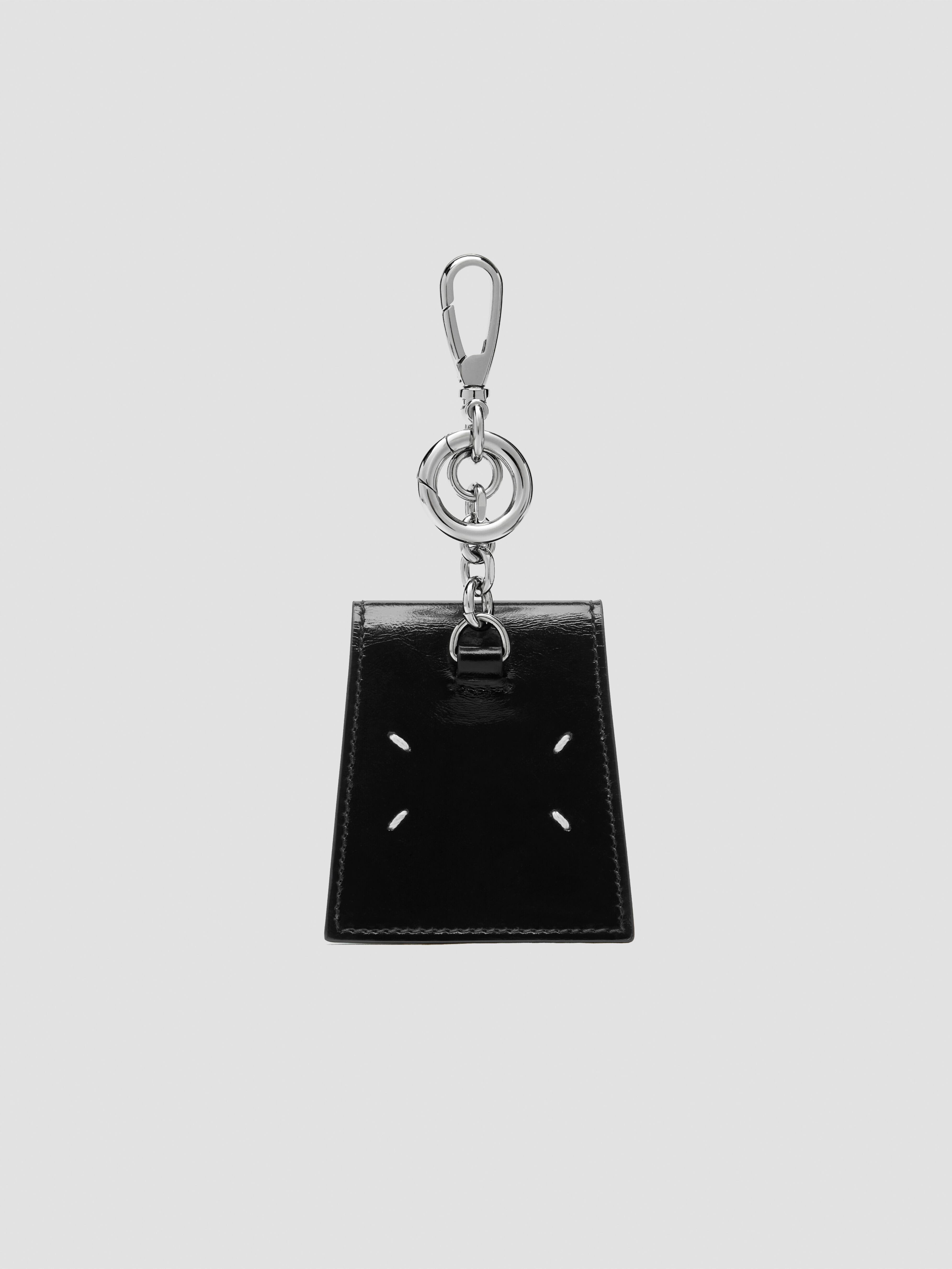 MAISON MARGIELA 4 STITCH LEATHER TEA BAG CHARM Black