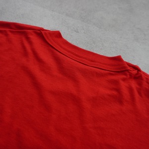 90s FRUIT OF THE LOOM Pocket TEE solid red "made in USA" [M] 古着