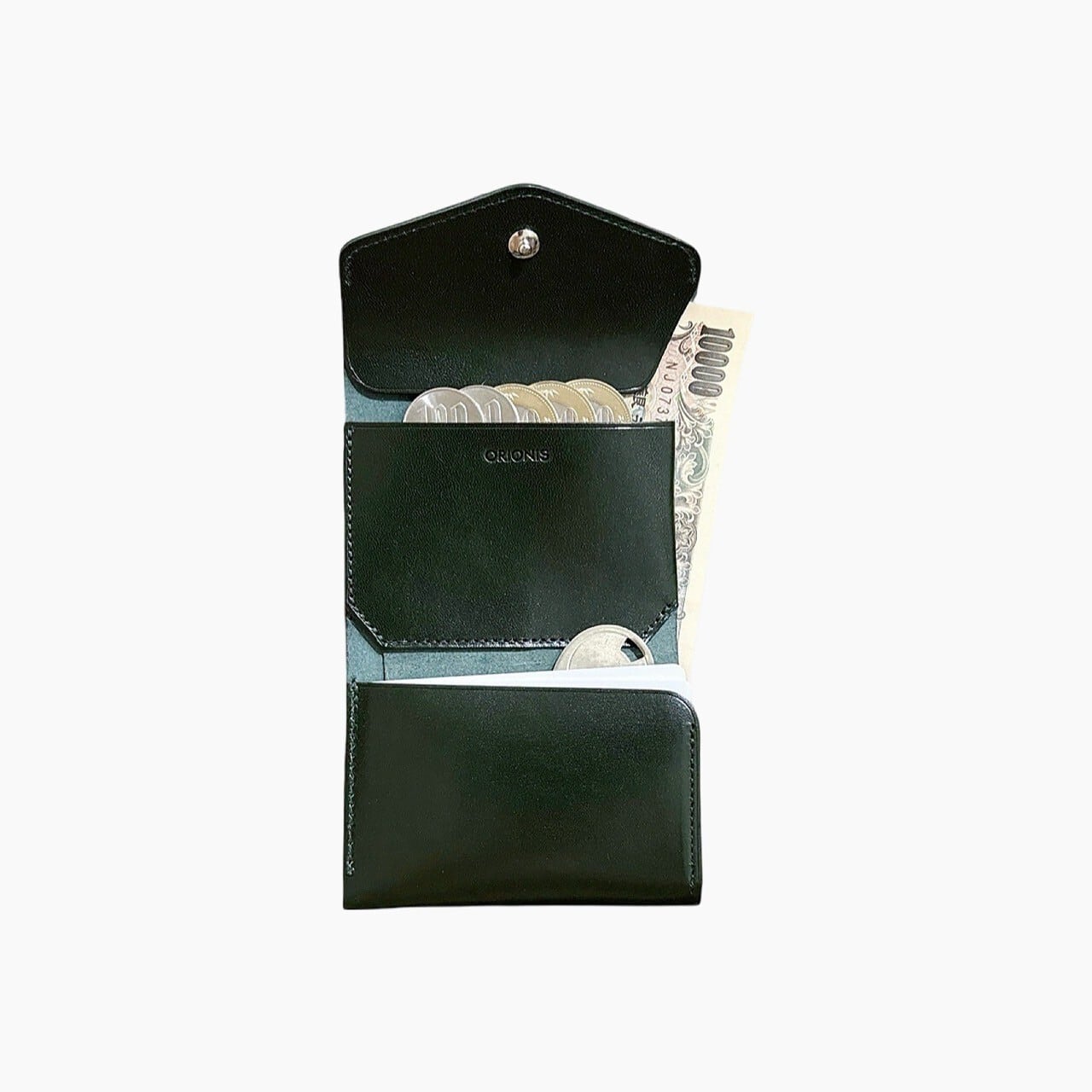 ORIONIS ブラックミニ財布(Compact Trifold Wallet) c6edcc9b0cb4b709398e66433c5a21