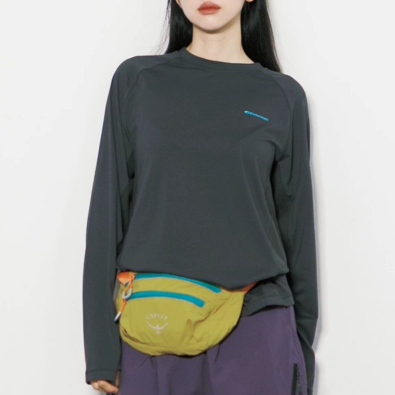カラーブロックルーズフィットロングTシャツ C01454