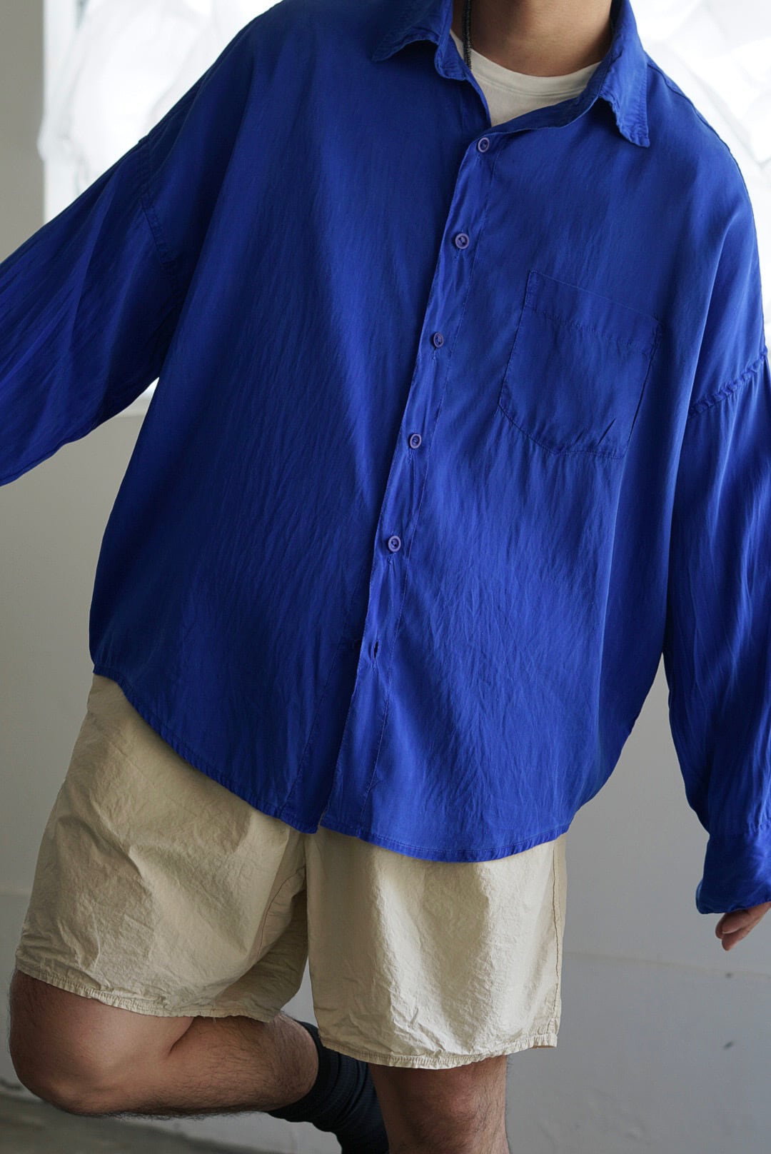 CHEZ VIDALENC - SILK SHIRT AXL / HYDRANGEA | Brownie