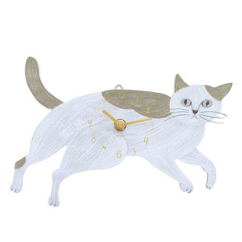 ダイカットクロック｜【松尾ミユキ】Beige cat