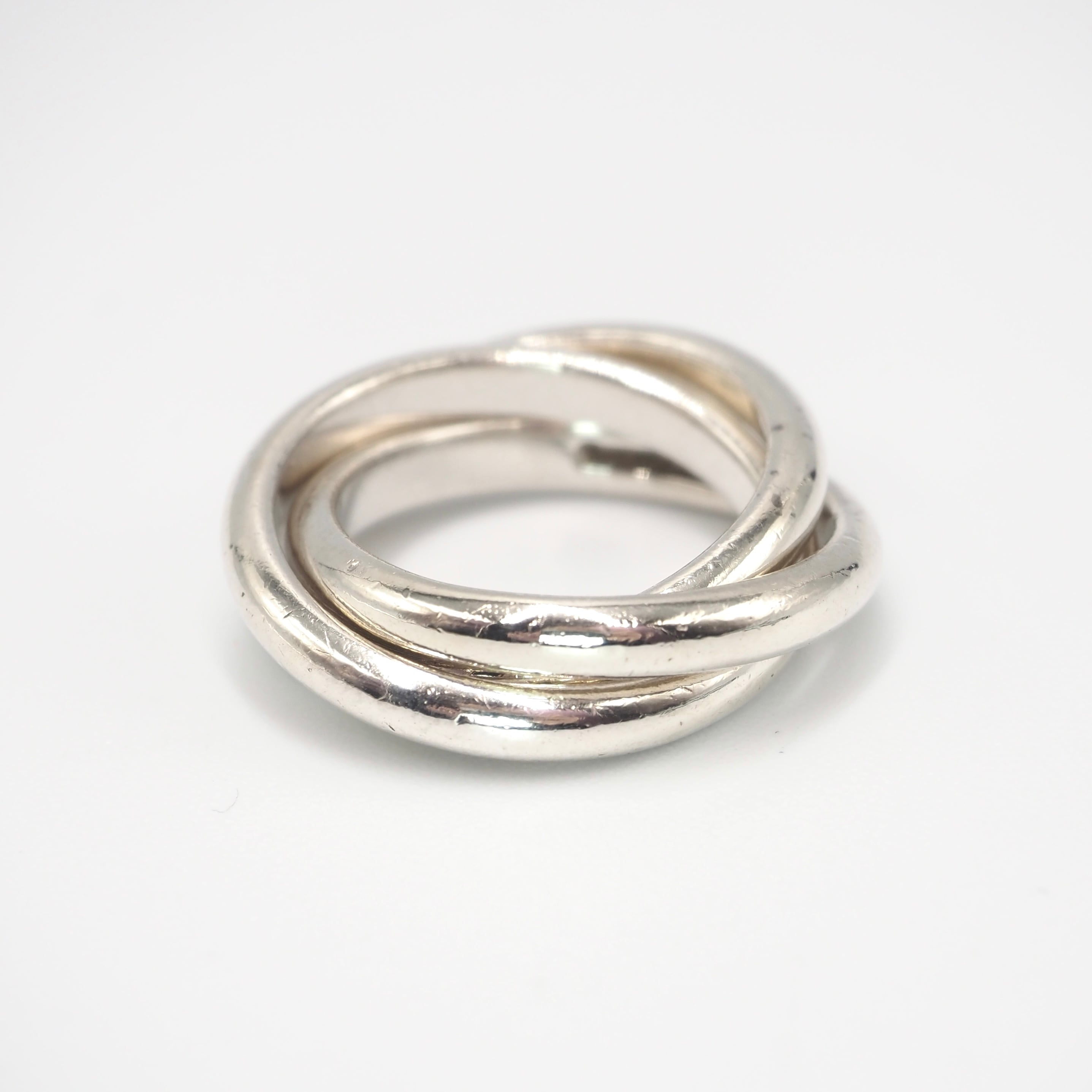 12/20掲載 Tiffany&Co. 約8.5号 3連 リング シルバー925 ティファニー