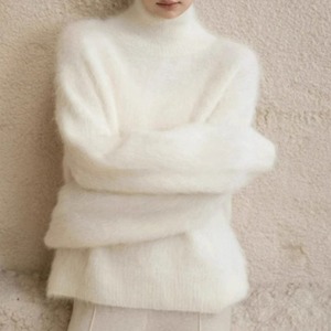 High Neck Fuwafuwa Knit Pullover W00069