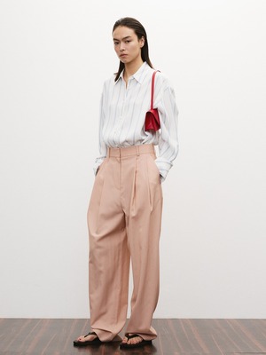 [RECTO][WOMEN] DOUBLE PLEATED WIDE PANTS (PEACH) 正規品 韓国ブランド 韓国通販 韓国代行 韓国ファッション レクト 日本 店舗
