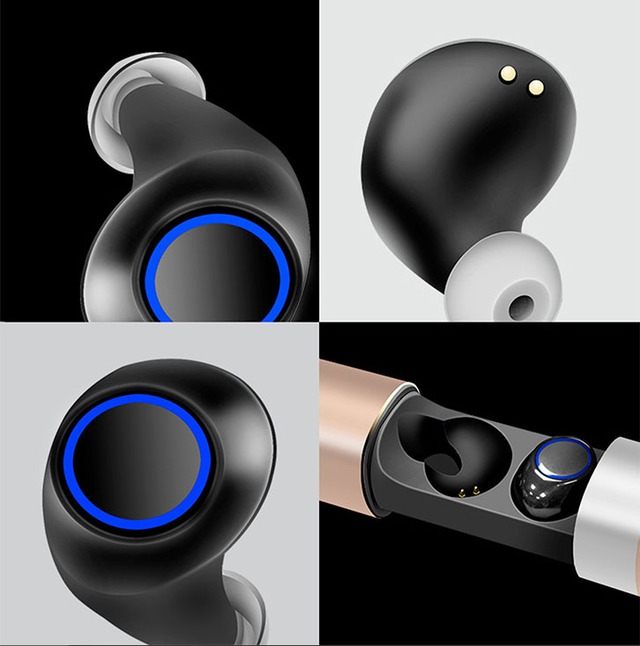 イヤホン Bluetoothイヤホン Bluetooth ワイヤレス ワイヤレスイヤホン ブルートゥース オシャレ 充電できる シンプル ３色展開 ゴールド グレー レッド かっこいい 高級感 持ち運び便利 両耳 片耳 左右分裂型 コンパクト Yatsuki S Selection