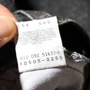 極美品 38×30 Levi's 505 USA 先染め黒 ブラックデニムパンツ オレンジタブ リーバイス