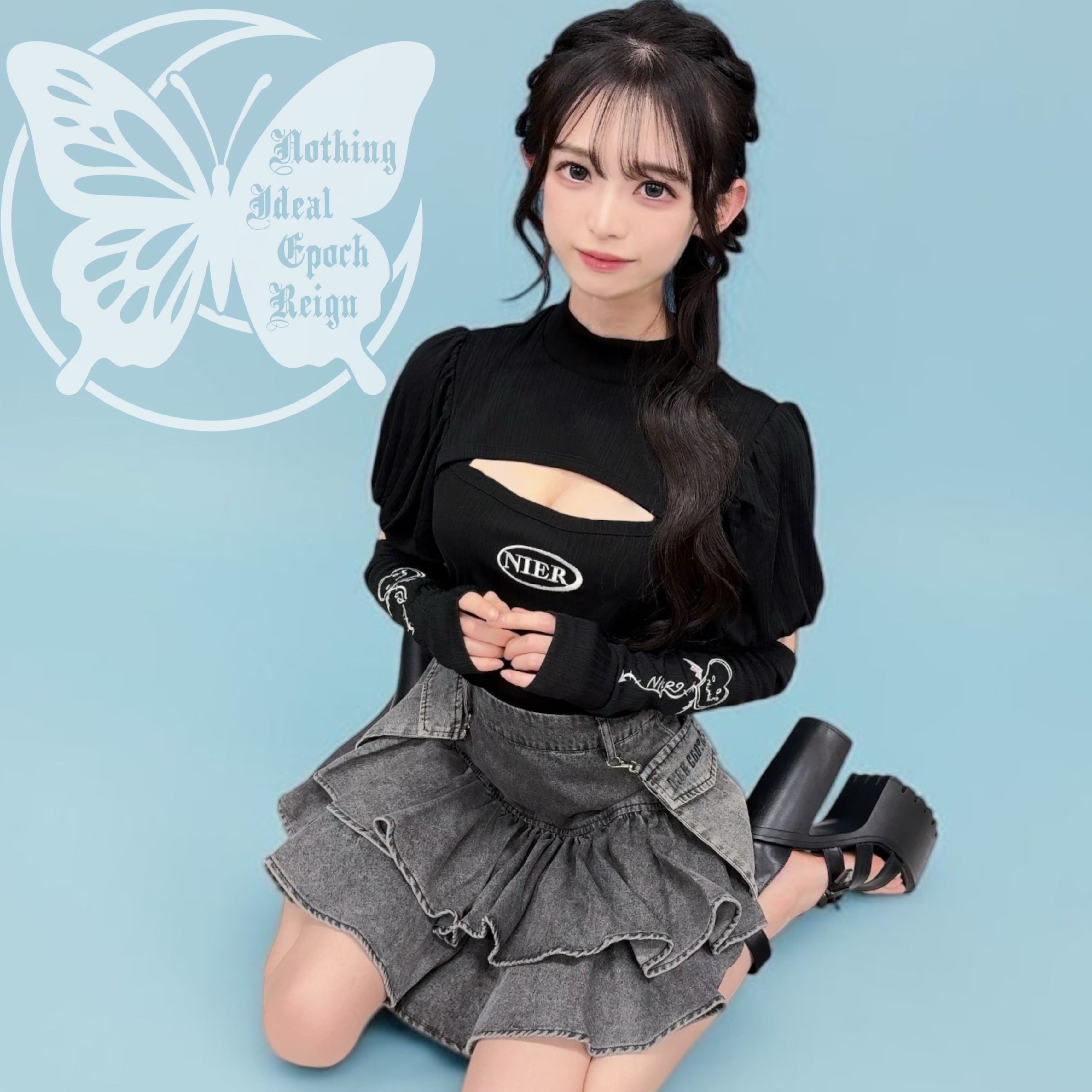 胸元カットアウト×アームカバー付き DARK GIRLY TOPS | NIER CLOTHING